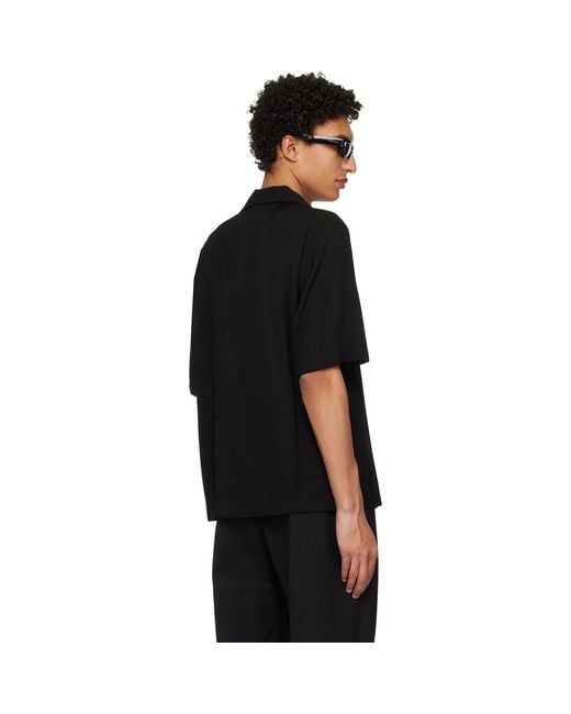Amiri Black Varsity Patch Camp Shirt for men