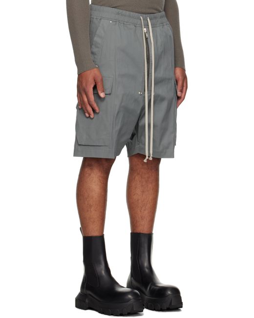 Rick Owens Black Concordians Cargobela Cargo Shorts for men