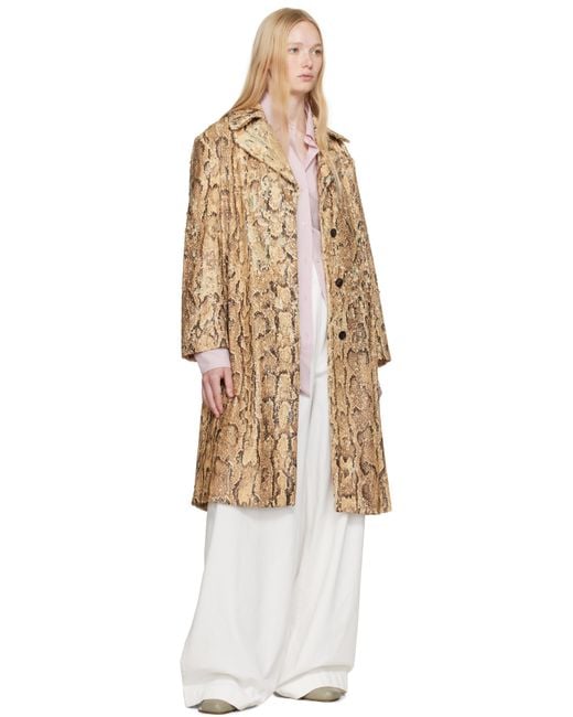 Dries Van Noten ベージュ スパンコール コート Black