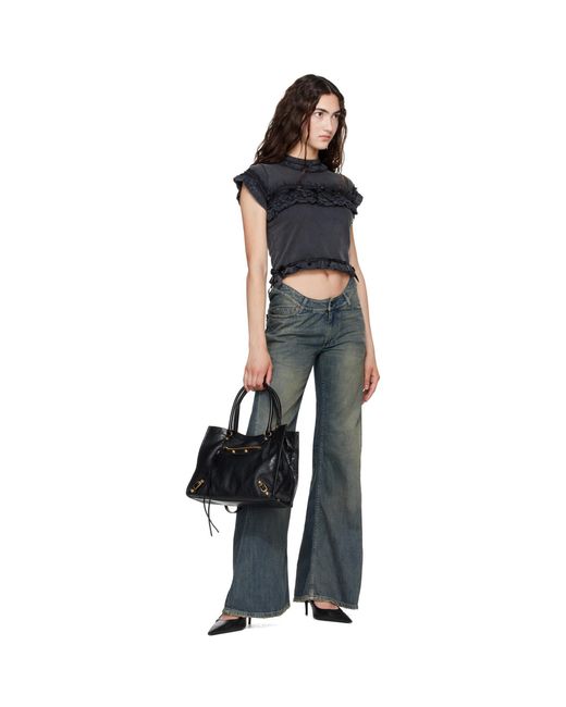 Balenciaga Black 'Le City' Arena Lamb S Tote