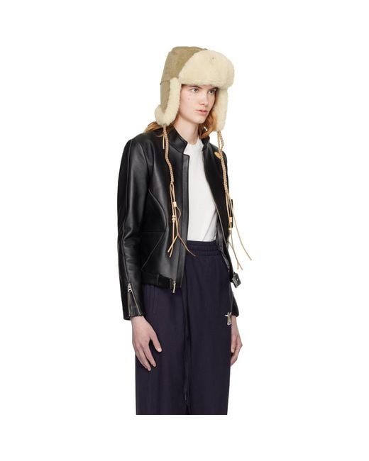 OPEN YY Black Leather Radius Motor Jacket