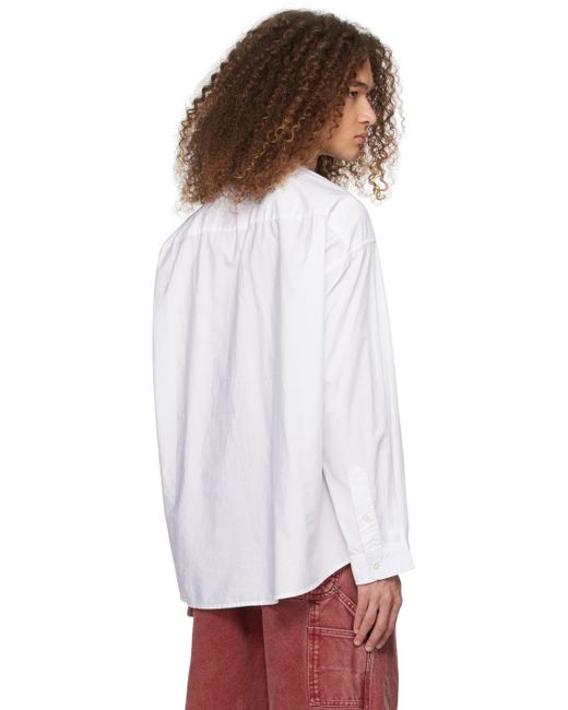 R13 White Cinch Strap Shirt for men