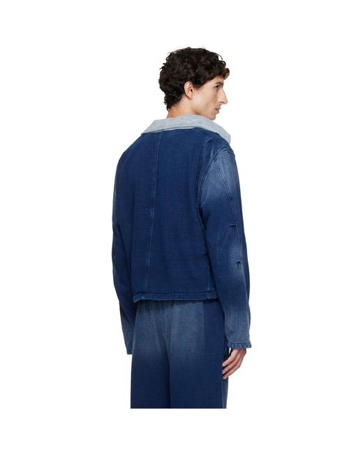 Les Tien Blue Heavyweight Utility Jacket for men