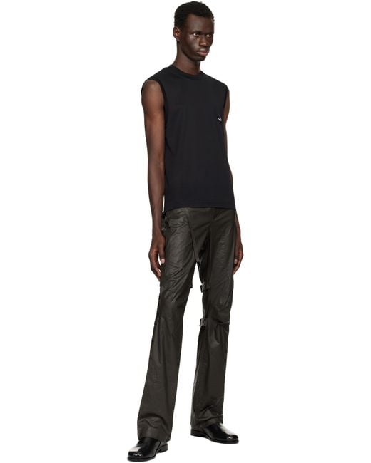 メンズ Mugler ブラック Pierced タンクトップ Black