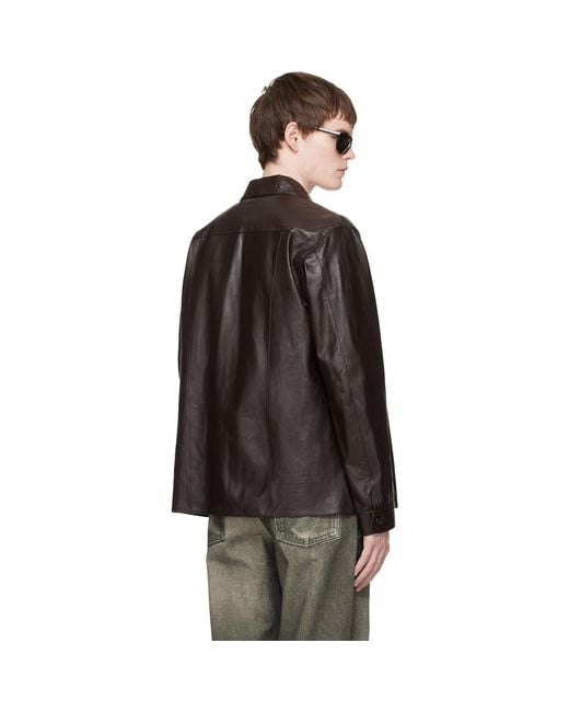 Our Legacy Black Welding Leather Shirt for men
