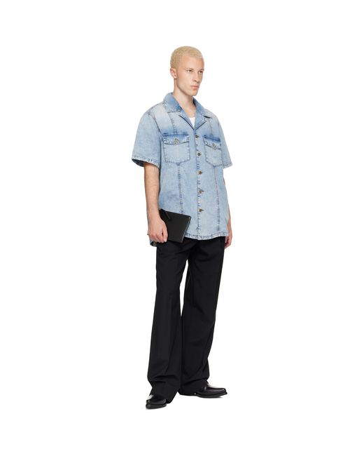 Balmain Blue Denim Shirt for men