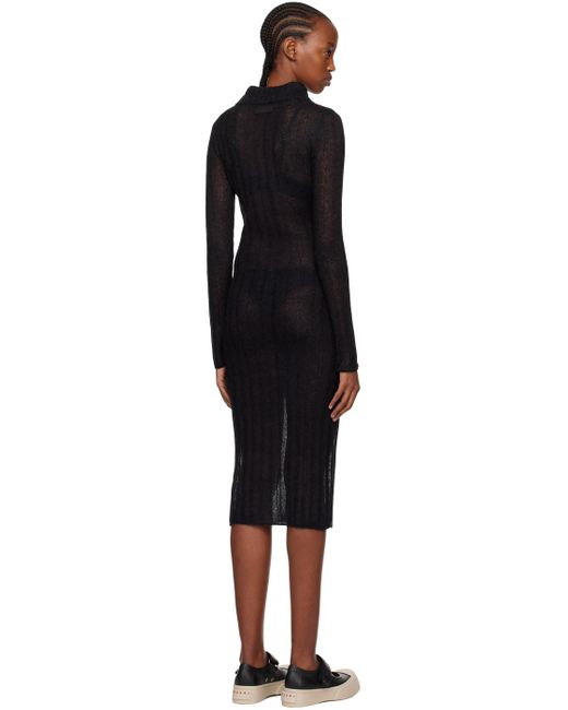 KENZO Black Paris Semi-sheer Midi Dress
