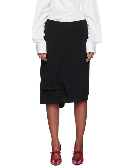 HODAKOVA ブラック Upside Down Trouser ミディアムスカート Black