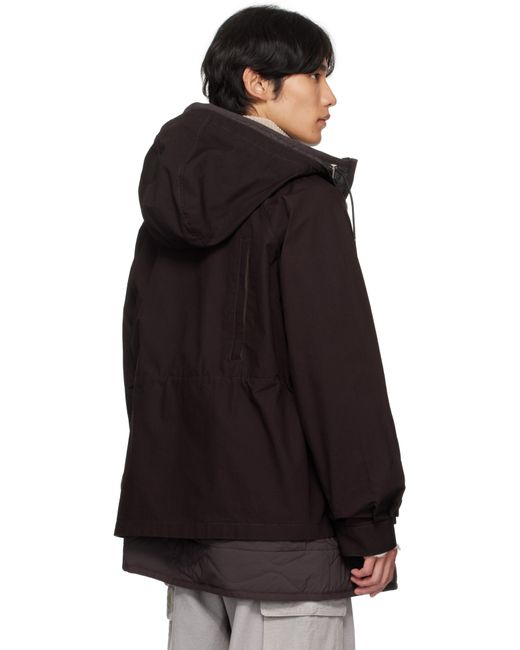 Sacai Black Burgundy Rip Stop Jacket for men
