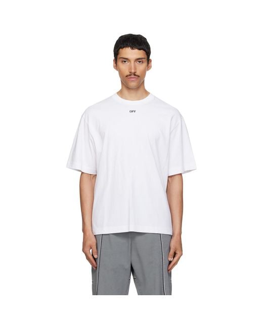 Off-White c/o Virgil Abloh White Rubbed Paint Arrow Skate T-Shirt for men
