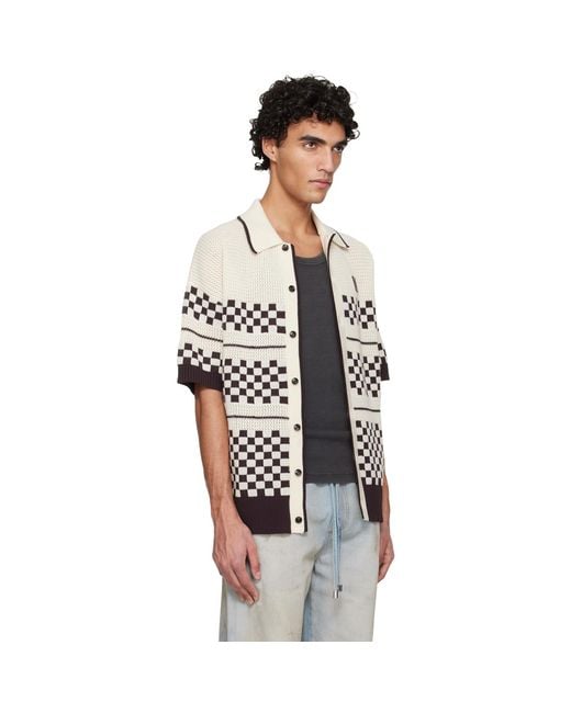 Amiri Black Off- & Checkered Mesh Shirt for men