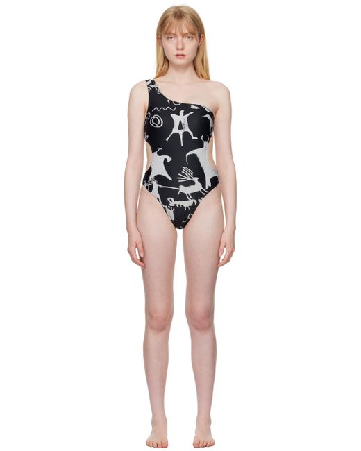 Vivienne Westwood Black Graphic Cave One-Piece Swimsuit