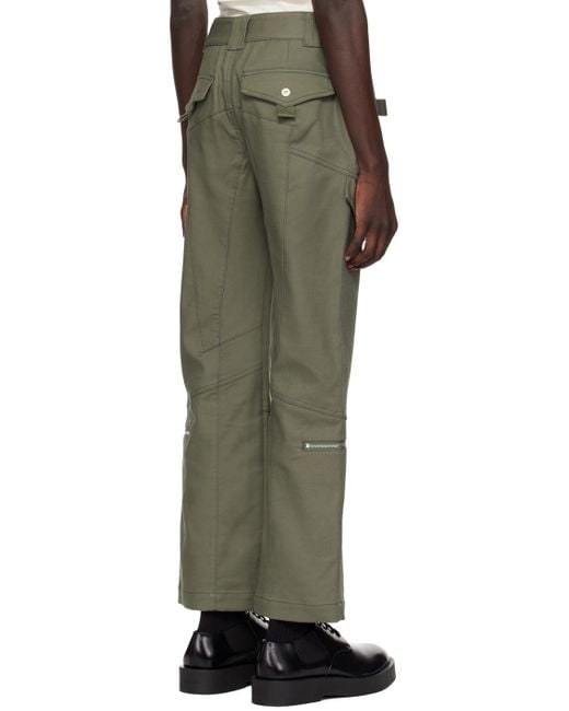 Dion Lee Green Tactical Cargo Pants for men