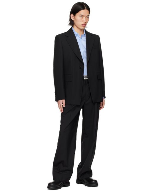 Wooyoungmi Black Semi-wide Trousers for men