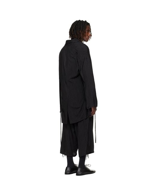 Yohji Yamamoto Black Thin Stripe Jacket for men