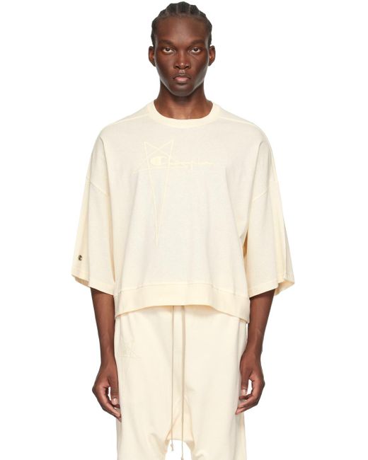 Rick Owens Natural Off- Champion Edition Tommy T-Shirt for men