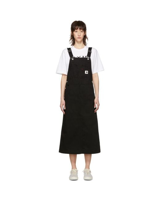 Carhartt WIP Black Bib Long Skirt Dress