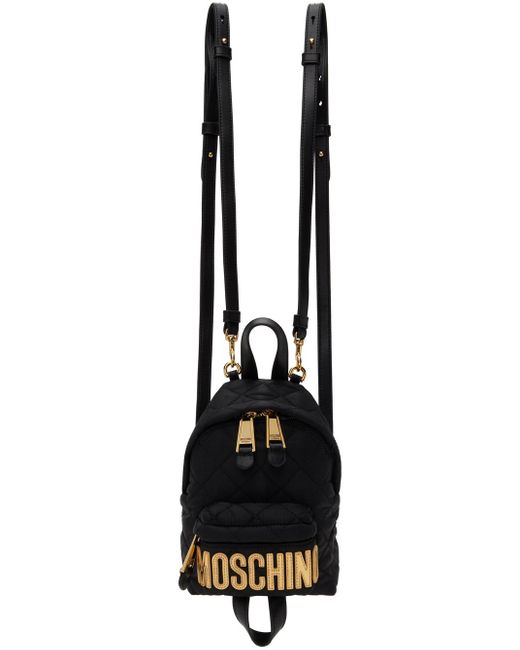 Mini sac à dos matelassé noir Moschino en coloris Black
