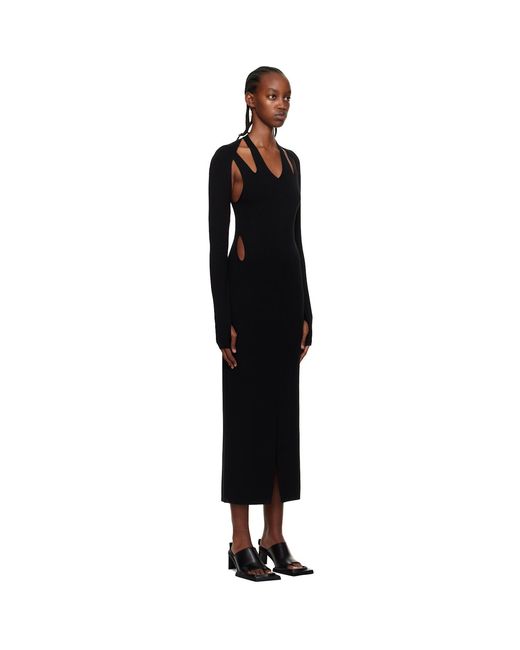 Dion Lee Black Plaited Midi Dress