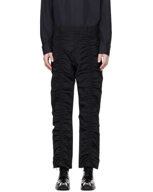 Simone Rocha Black Ruched Trousers for men