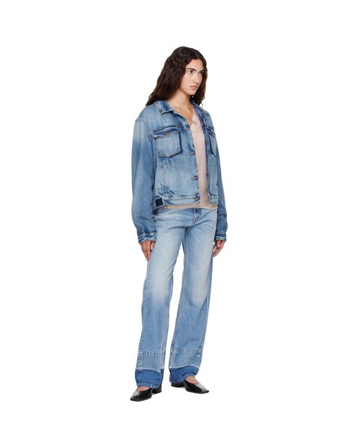 Maison Margiela Blue Folded Collar Denim Jacket