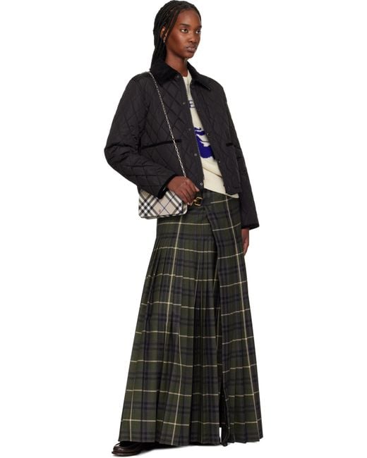 Burberry Black Check Chain Strap Wallet Bag