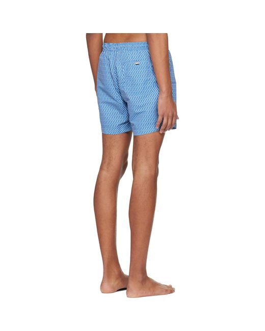 Boss Blue Micro-Print Swim Shorts for men