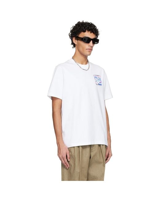 Casablanca White Heat Map Logo Short Sleeve T‑Shirt for men