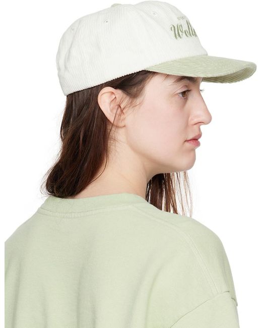 Sportyrich casquette draft blanc cassé et vert en velours côtelé Sporty & Rich en coloris Green