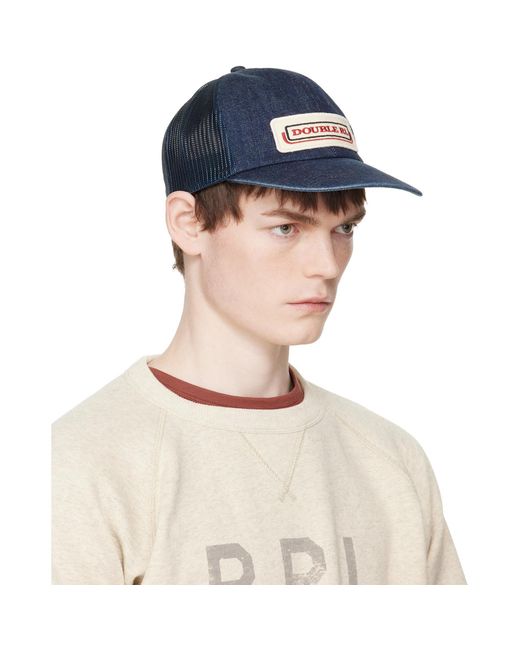 RRL Blue Logo-Patch Denim Trucker Cap for men