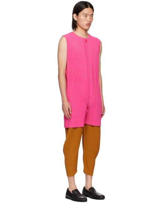 Homme Plissé Issey Miyake Pink Colorful Pleats Jumpsuit for men
