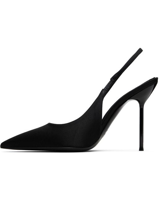 Paris Texas Black Lidia Slingback Heels