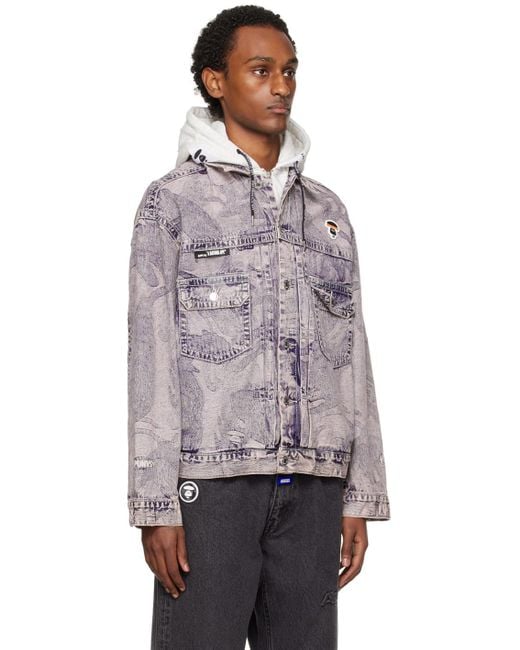 Aape By A Bathing Ape Purple Lightweight Denim Jacket for men