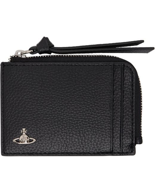 Vivienne Westwood Black Zip Card Holder for men