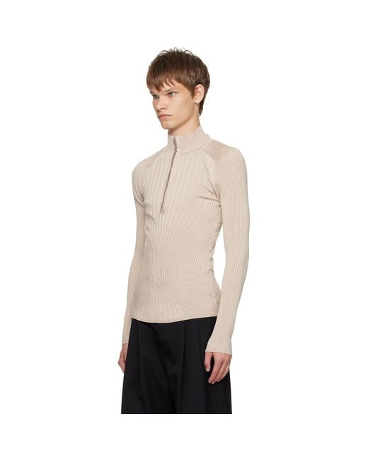 Mugler Black Hook-And-Eye Ribbed Top for men