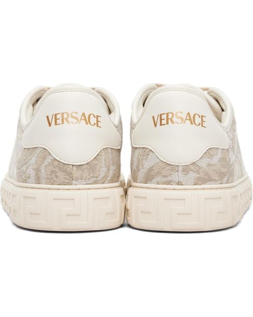 Versace Black Greca Jacquard Canvas Sneakers for men