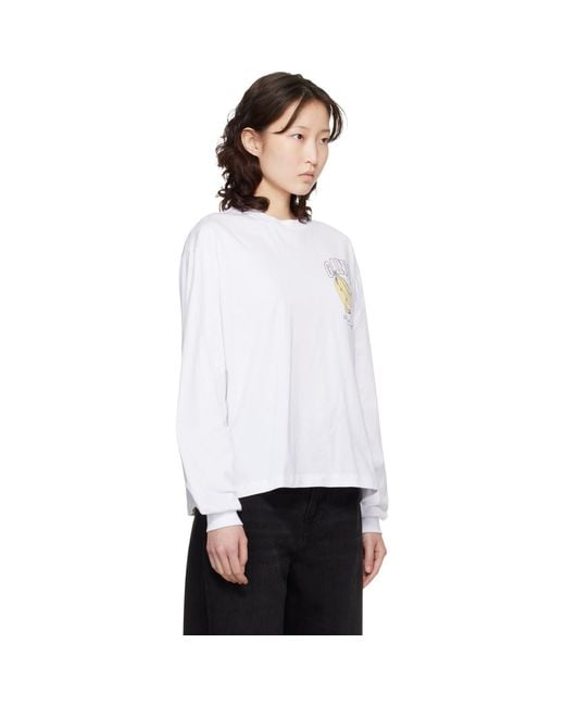 Ganni White Long Sleeve Fruit T-Shirt