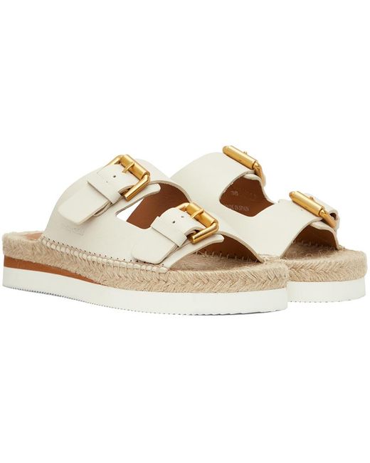 See By Chloé Natural Glyn Leather Double-strap Espadrille Sandals