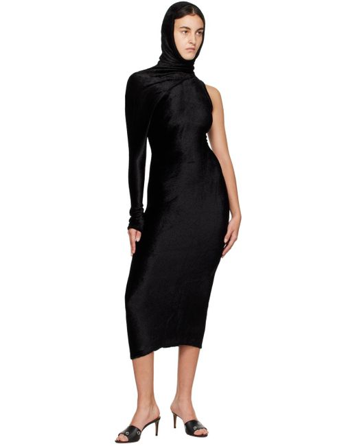 Alaïa Black Convertible Velvet Maxi Dress