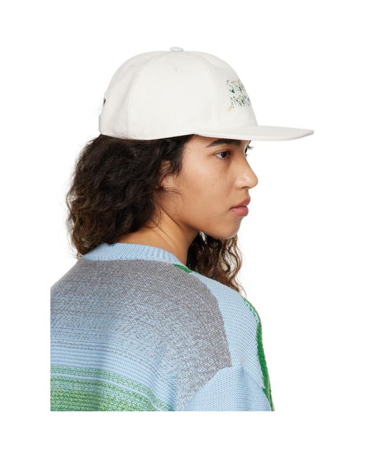 Stella McCartney Green White Embroidered Cap