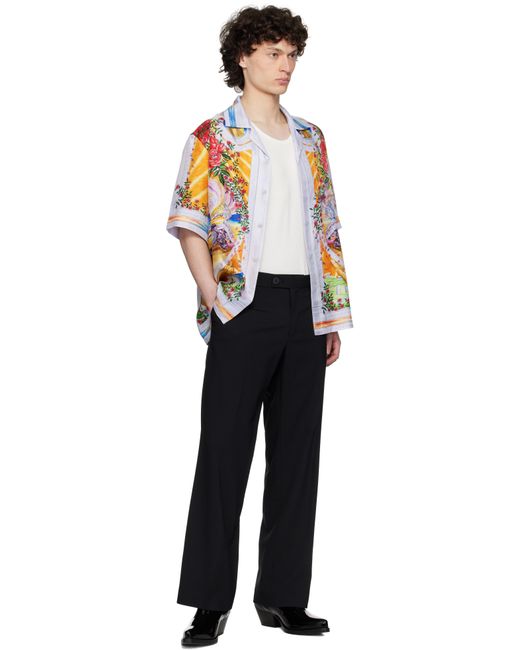 メンズ Casablanca マルチカラー 'La Tornade De Rose' シルク 半袖シャツ Multicolor