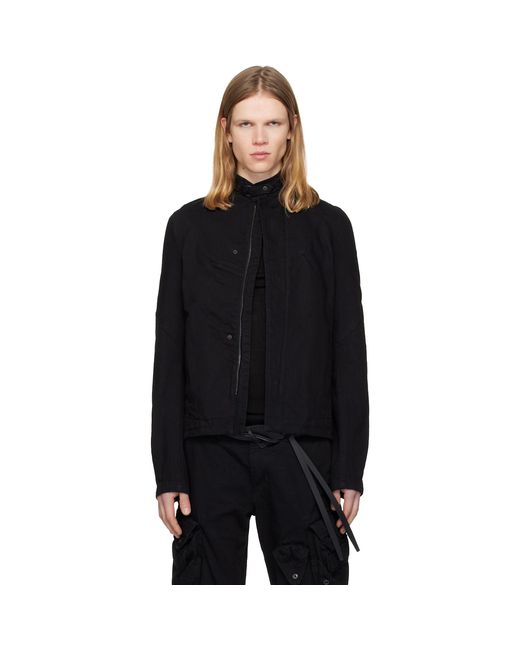 Julius Black Prism Biker Denim Jacket for men
