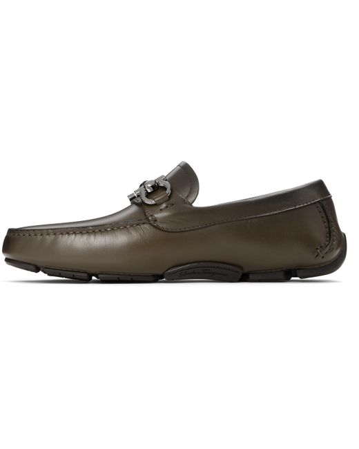 Flâneurs De Conduite Kaki À Ferrure Gancini Ferragamo pour homme en coloris Black