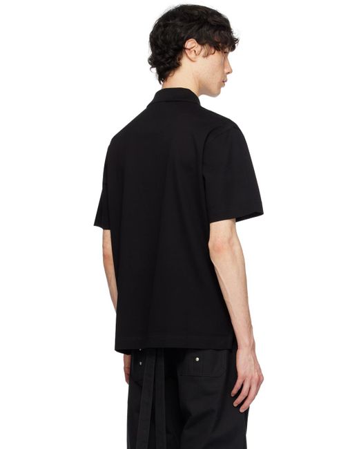 Givenchy Black Archetype Zipped Polo Shirt for men