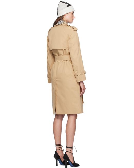 Burberry Black Vintage Check Collar Trench Coat