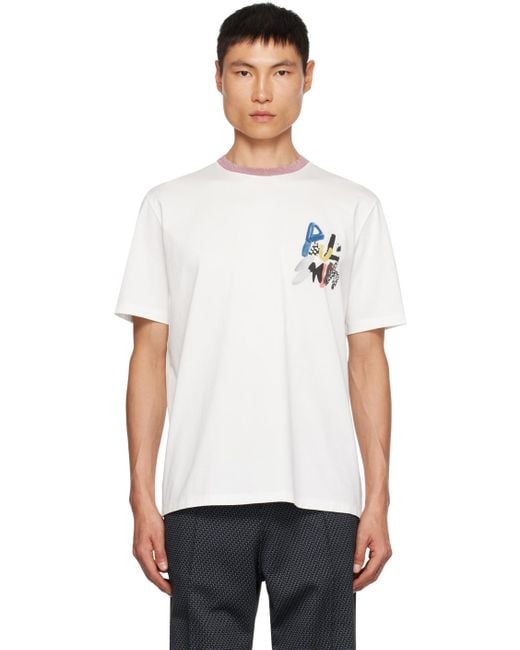 Paul Smith White Graphic T-shirt for men