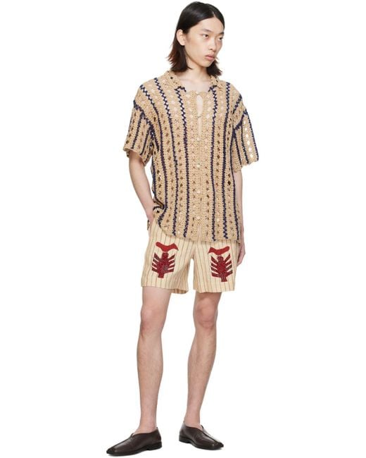 HARAGO Multicolor Off- Striped Shorts for men