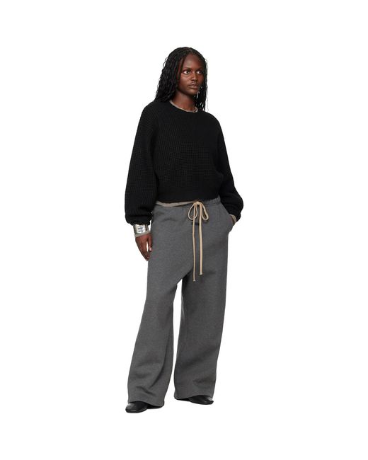 Fear Of God Black Holiday Heavy Waffle 90S Crewneck Sweater