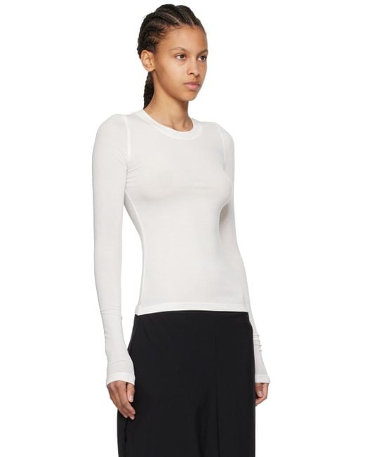 Fax Copy Express White 'The Round Neck' Long Sleeve T-Shirt