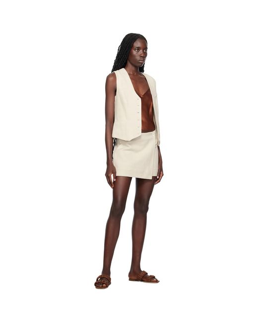 Staud Black Beige Tour Miniskirt